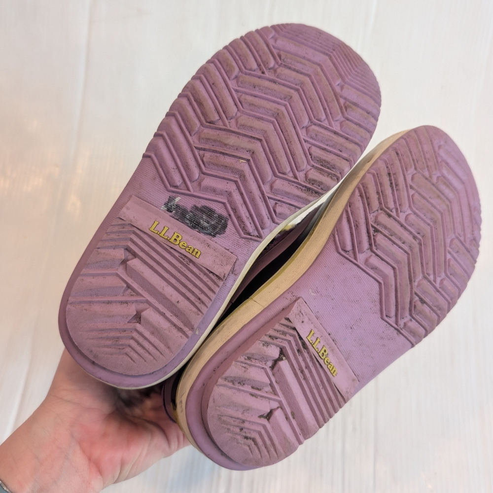 L.L. BEAN Kids Purple Suede Lace-up Winter Snow Duck Boots Size 1 - Picture 9 of 10